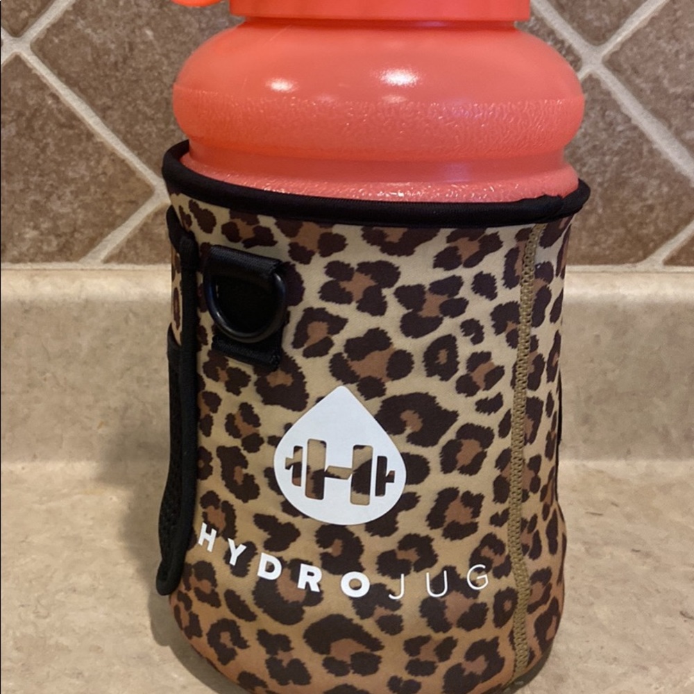 Hydrojug with leopard sleeve